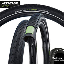Lade das Bild in den Galerie-Viewer, Schwalbe MARATHON 20x1.75 (47-406) Draht Performance Line ADDIX Eco Black+Reflex mit Schläuche SV
