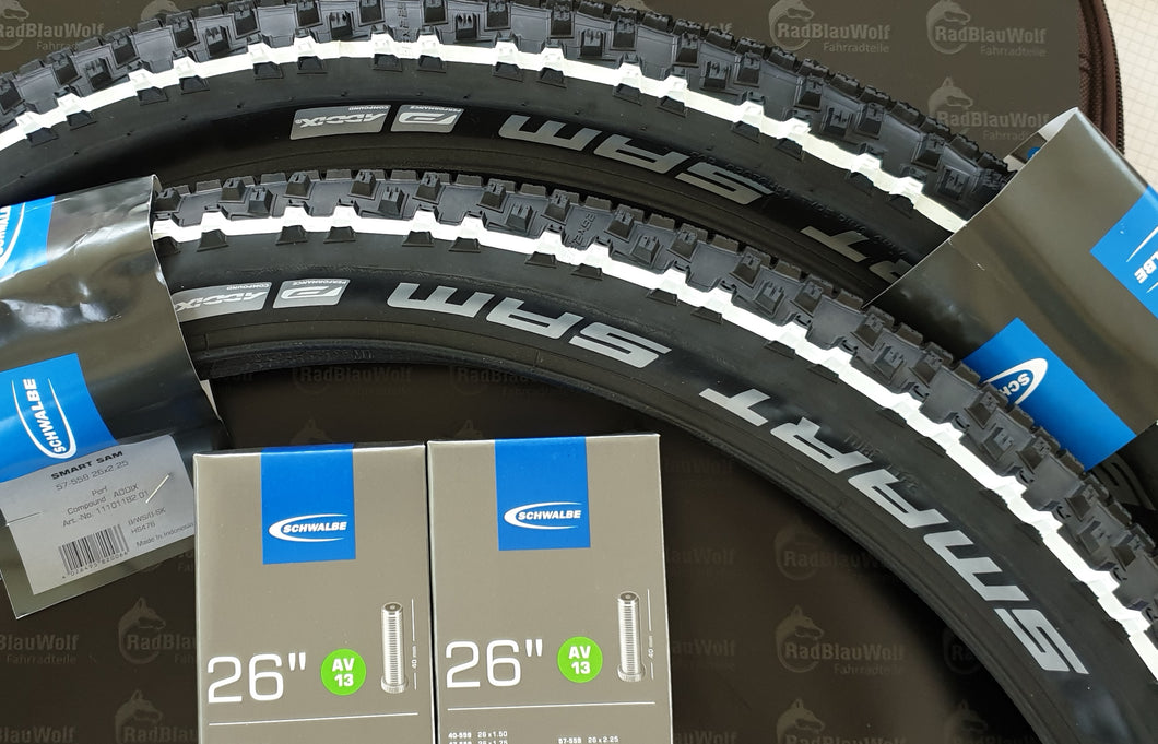 Schwalbe Smart Sam Performance 26x 2.25 ( 57-559) Addix  Reifen Schläuche