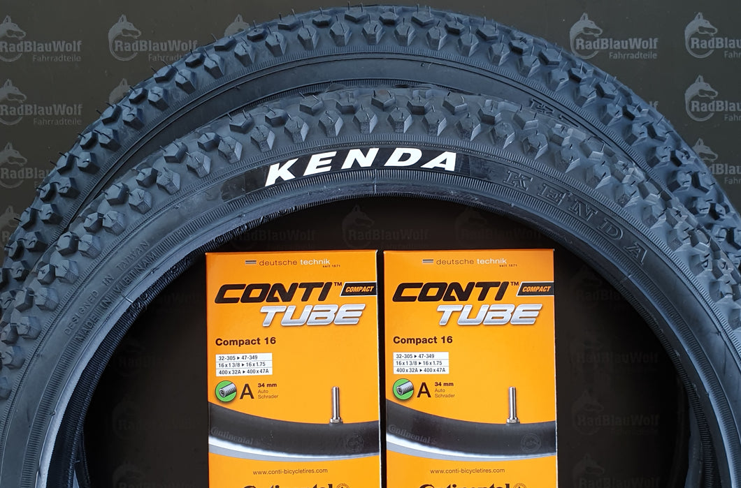 Kenda Reifen  Mantel 16 Zoll 16x1.75 47-305 Schläuche Autoventil