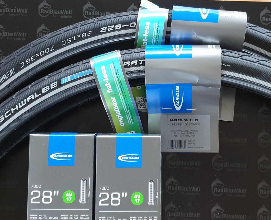 Schwalbe Marathon Plus Performance Drahtreifen - 28 x 1.50 schwarz-Reflex 40-622