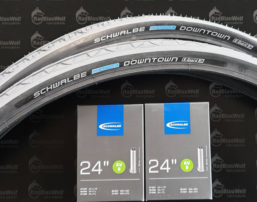 Schwalbe Reifen 24 Zoll 37-540 HS127, Rollstuhl grau-schwarz  24 x 1 3/8 Fahrradschläuche
