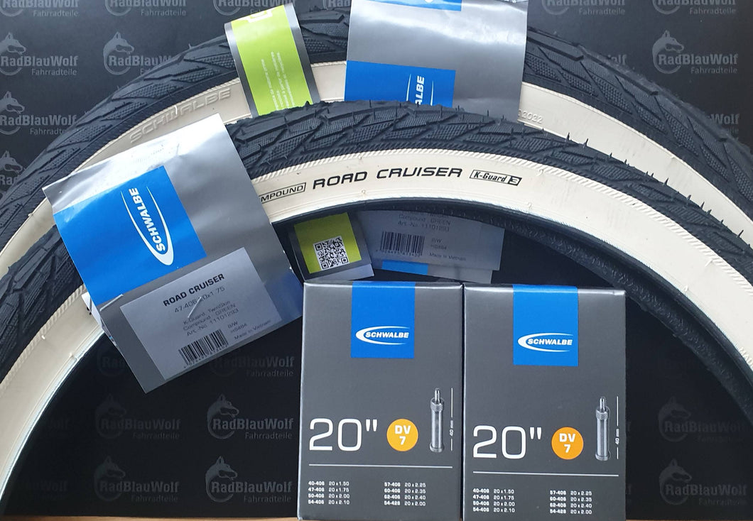 Schwalbe Road Cruiser Active Drahtreifen - 20x1,75 Zoll - Whitewall