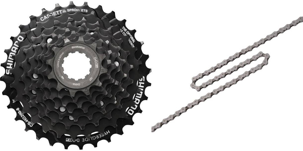Shimano CS-HG200-9 Kassette 9-fach schwarz 11-34 Kette HG53 Verschleißset