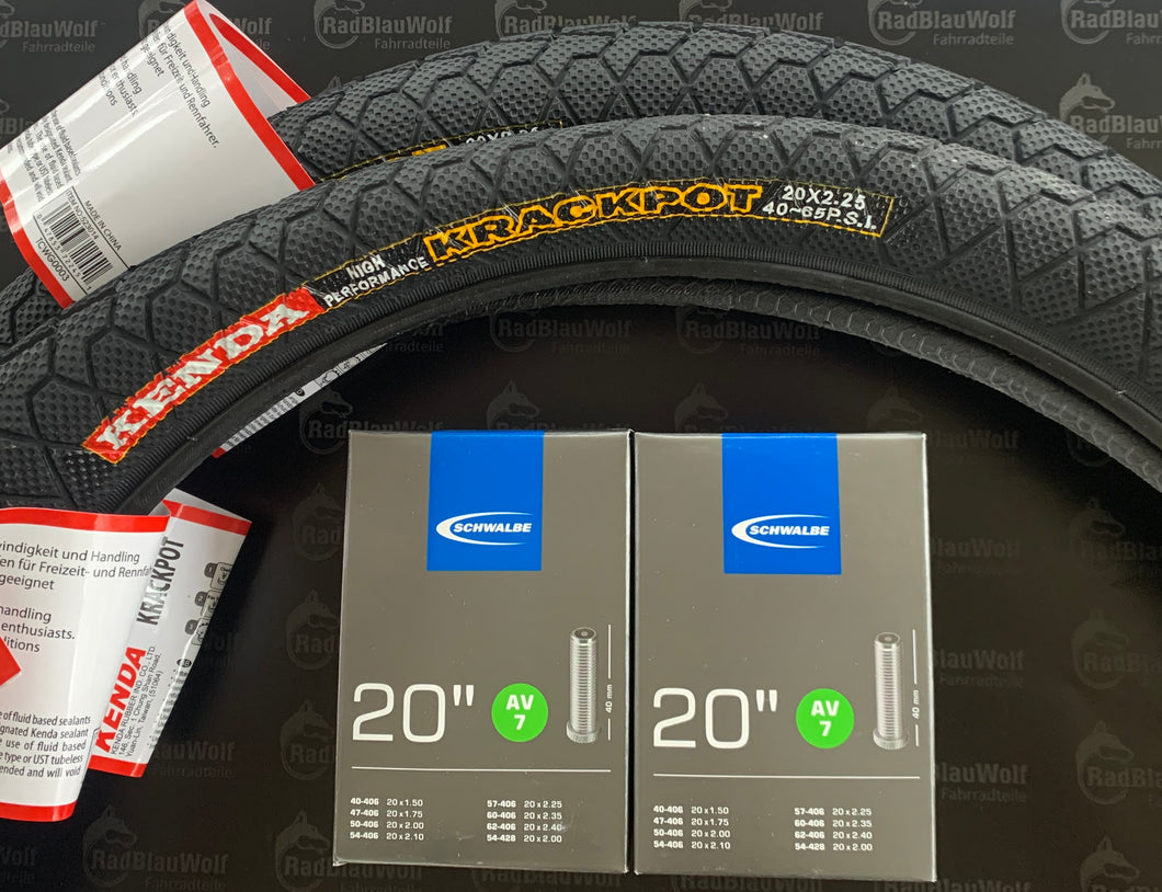 Kenda Reifen BMX Krackpot schwarz 20 x 2.25 K-907 Fahrradschläuche AV