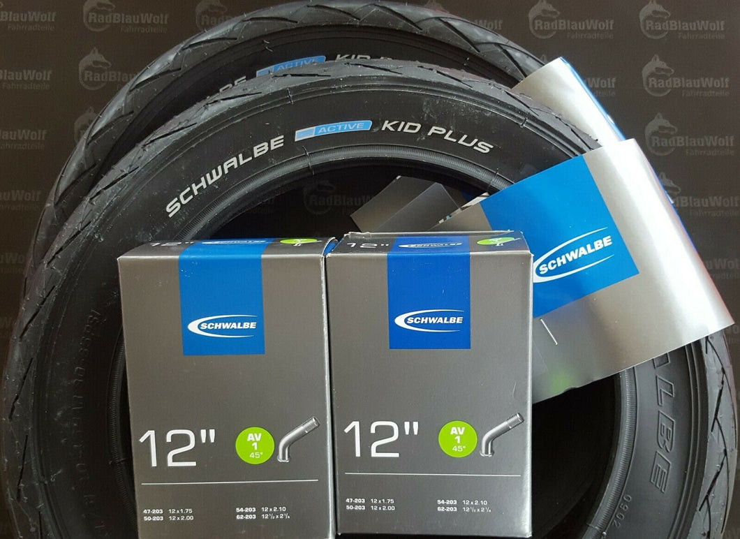 Schwalbe Reifen Kid Plus 47-203 12Zoll  PunctureGuard mit AV Schläuchen