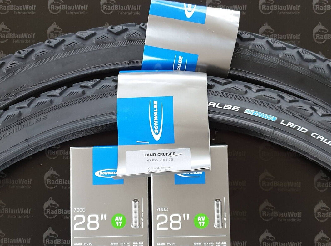 Schwalbe Land Cruiser Reifen 28x1,75 (47-622) 2Autoventil Schläuche Bundle