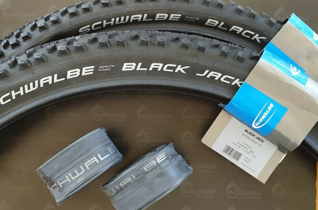 Schwalbe Black Jack Drahtreifen - Active SBC K-Guard - 26 Schwarz
