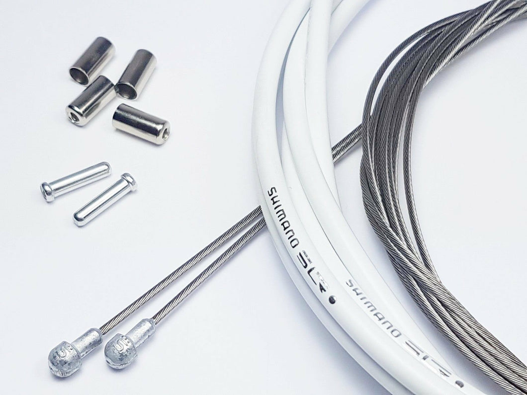 Shimano SLR  weiss  Rennrad  Züge  Endkappen  Endhülsen  Set