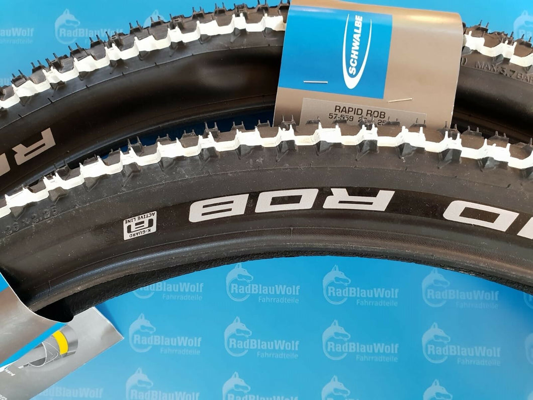 Schwalbe Rapid Rob Drahtreifen - Active SBC K-Guard  26 x 2.25 Schwarz-Weiß