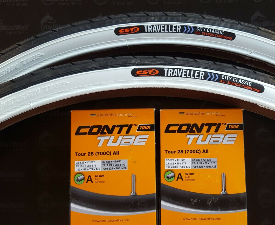 CST Reifen 28 Zoll schwarz - weiß 37-622 Fahrradschläuche