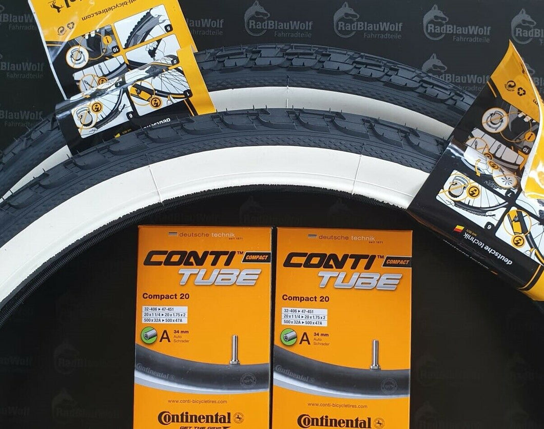 Continental Ride Tour  20 x 1.75  schwarz - weiß  Fahrradschläuche