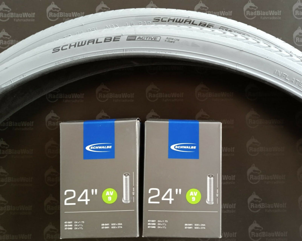 Schwalbe Reifen 24 Zoll 37-540 HS127, Rollstuhl grau, 24 x 1 3/8  Fahrradschläuche
