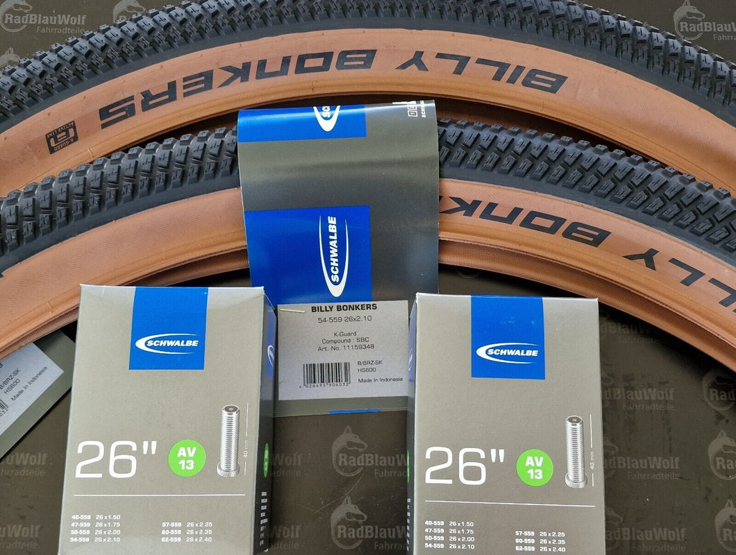Schwalbe Reifen BILLY BONKERS 26x2.10, (54-559) Bronze-Skin AV Schläuche