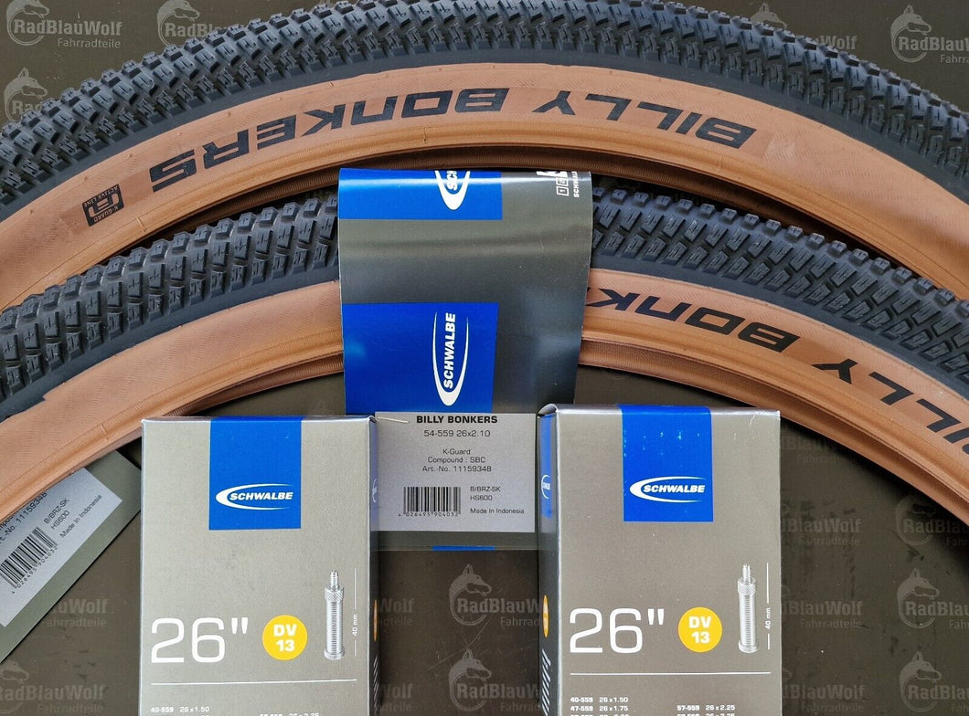 Schwalbe Reifen BILLY BONKERS 26x2.10, (54-559) Bronze-Skin DV Schläuche