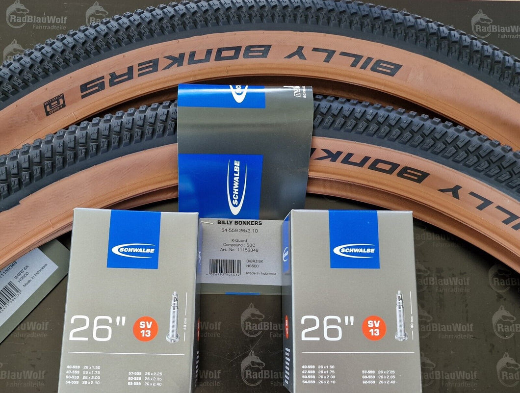 Schwalbe Reifen BILLY BONKERS 26x2.10, (54-559) Bronze-Skin SV Schläuche